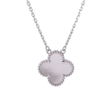 ヴァン クリーフ&アーペル ヴィンテージアルハンブラネックレス シルバー VCARF48700 K18ホワイトゴールド WG レディース ジュエリー 【中古】【jewelry】