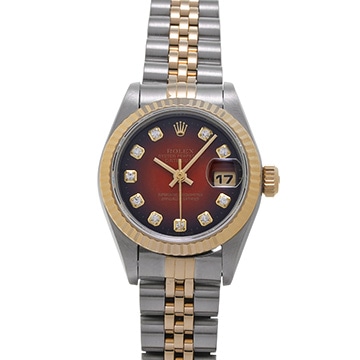 ロレックス デイトジャスト 69173G チェリー・グラデーション/ダイヤモンド レディース 時計 【中古】【wristwatch】