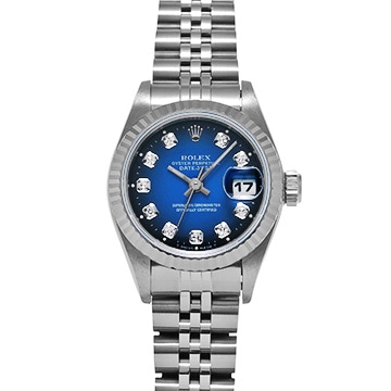 ロレックス デイトジャスト 69174G ブルー・グラデーション/ダイヤモンド レディース 時計 【中古】【wristwatch】