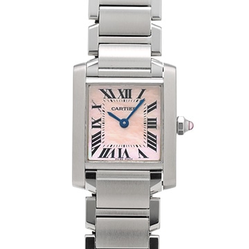 カルティエ タンク フランセーズ SM W51028Q3 ピンクシェル レディース 時計 【中古】【wristwatch】