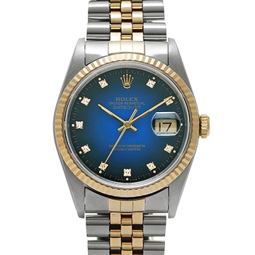 ロレックス デイトジャスト 16233G ブルー・グラデーション/ダイヤモンド メンズ 時計 【中古】【wristwatch】