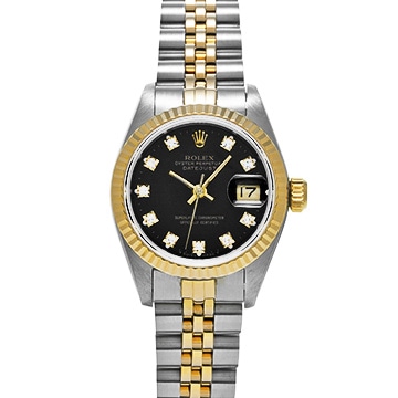 ロレックス デイトジャスト 69173G ブラック/ダイヤモンド レディース 時計 【中古】【wristwatch】
