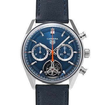 タグ ホイヤー カレラ トゥールビヨン クロノグラフ CBS5010.FC6543 ブルー メンズ 時計 【中古】【wristwatch】