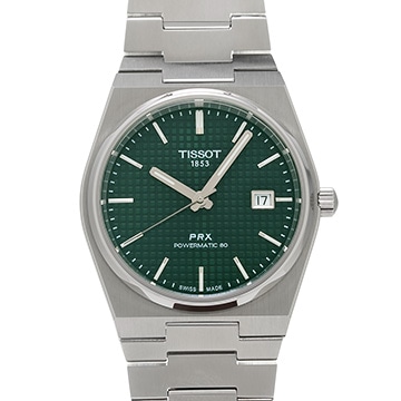 ティソ ピーアールエックス パワーマティック80 T137.407.11.091.00 グリーン メンズ 時計 【中古】【wristwatch】