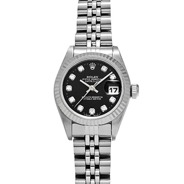 ロレックス デイトジャスト 69174G ブラック/ダイヤモンド レディース 時計 【中古】【wristwatch】