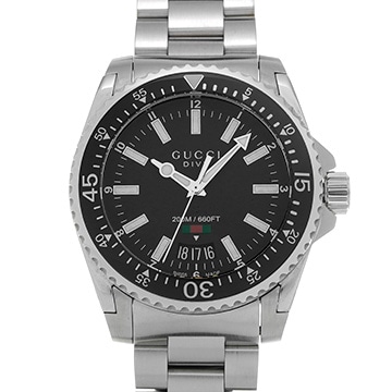 グッチ ダイブ YA136301 ブラック メンズ 時計 【中古】【wristwatch】