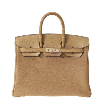 エルメス バーキン 25 タッチ チャイ アリゲーターマット/トゴ レディース バッグ 【中古】【bag】