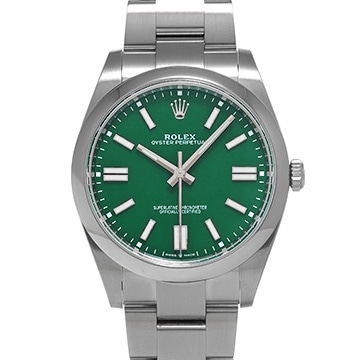 ロレックス オイスターパーペチュアル 41 124300 グリーン メンズ 時計 【中古】【wristwatch】