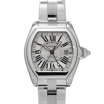 カルティエ ロードスター GMT W62032X6 シルバー メンズ 時計 【中古】【wristwatch】