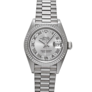 ロレックス デイトジャスト 69179MR グレー/ミリヤードダイヤモンド レディース 時計 【中古】【wristwatch】