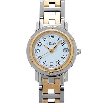 エルメス クリッパー CL4.220.130/3752 ホワイト レディース 時計 【中古】【wristwatch】