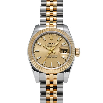 ロレックス デイトジャスト 179173 シャンパン レディース 時計 【中古】【wristwatch】