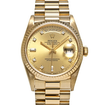 ロレックス デイデイト 18238A シャンパン/ダイヤモンド メンズ 時計 【中古】【wristwatch】