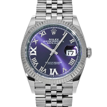 ロレックス デイトジャスト 36 126234 オーベルジーヌ/ダイヤモンド メンズ 時計 【中古】【wristwatch】