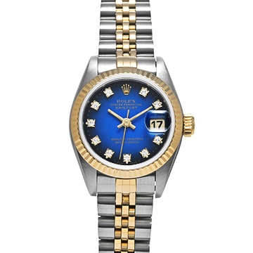 ロレックス デイトジャスト 69173G ブルー・グラデーション/ダイヤモンド レディース 時計 【中古】【wristwatch】