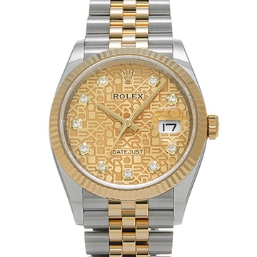 ロレックス デイトジャスト 36 126233G シャンパンコンピュータ/ダイヤモンド メンズ 時計 【中古】【wristwatch】