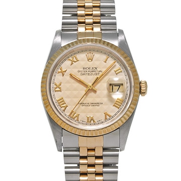 ロレックス デイトジャスト 16233 アイボリーピラミッド メンズ 時計 【中古】【wristwatch】