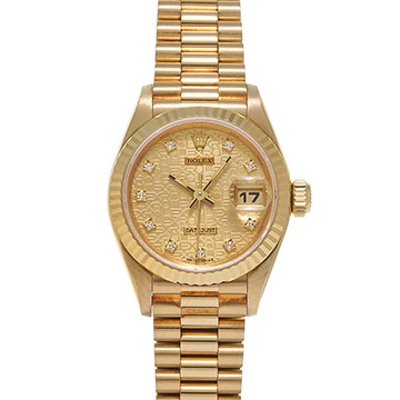 ロレックス デイトジャスト 69178G シャンパンコンピュータ/ダイヤモンド レディース 時計 【中古】【wristwatch】