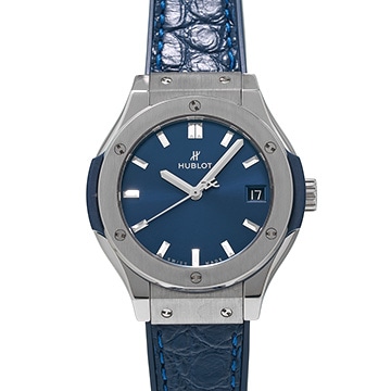 ウブロ クラシックフュージョン チタニウム ブルー 581.NX.7170.LR ブルー レディース 時計 【中古】【wristwatch】