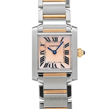 カルティエ タンクフランセーズ SM W51027Q4 ピンクシェル レディース 時計 【中古】【wristwatch】