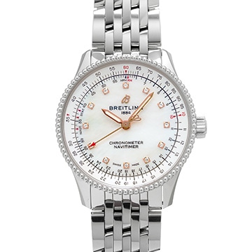 ブライトリング ナビタイマー オートマチック 35 A17395211A1A1 ホワイトシェル/ダイヤモンド ユニセックス 時計 【中古】【wristwatch】