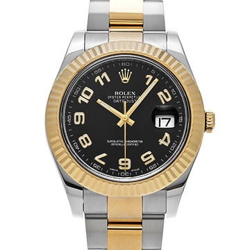 ロレックス デイトジャストII 116333 ブラック メンズ 時計 【中古】【wristwatch】