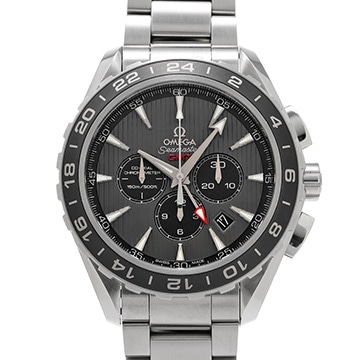 オメガ シーマスター アクアテラ コーアクシャル GMT クロノグラフ 231.10.44.52.06.001 グレー/ブラック メンズ 時計 【中古】【wristwatch】
