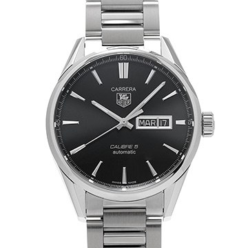 タグ ホイヤー カレラ キャリバー5 デイデイト WAR201A.BA0723 ブラック メンズ 時計 【中古】【wristwatch】