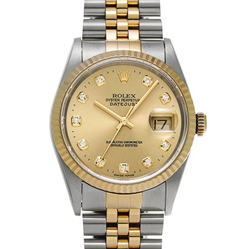 ロレックス デイトジャスト 16233G シャンパン/ダイヤモンド メンズ 時計 【中古】【wristwatch】