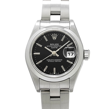 ロレックス オイスターパーペチュアル デイト 79160 ブラック レディース 時計 【中古】【wristwatch】
