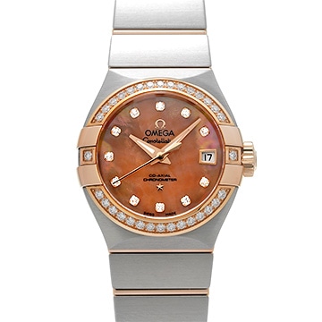 オメガ コンステレーション コーアクシャル 123.25.27.20.57.001 ブラウン マザーオブパール/ダイヤモンド レディース 時計 【中古】【wristwatch】