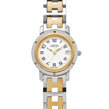 エルメス クリッパー CL4.220 ホワイト レディース 時計 【中古】【wristwatch】