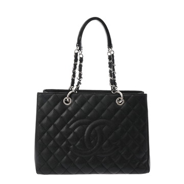 シャネル GST チェーントート ブラック/シルバー金具 A50995 キャビアスキン レディース バッグ 【中古】【bag】