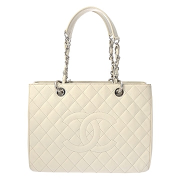 シャネル GST チェーントート ホワイト A50995 キャビアスキン レディース バッグ 【中古】【bag】