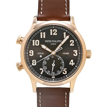 パテック フィリップ カラトラバ パイロット トラベルタイム 5524R-001 ブラウン・ソレイユ メンズ 時計 【中古】【wristwatch】