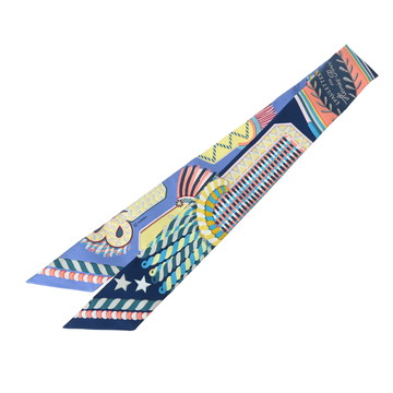 エルメス ツイリー FPAULETTES DE GALA ダークブルー/ライトブルー 063983S シルク100％ レディース 【新品】【other】