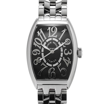 フランクミュラー トノーカーベックス レリーフ 5850SCREL ブラック メンズ 時計 【中古】【wristwatch】