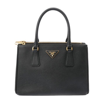 プラダ ガレリア ミディアムバッグ 2WAY ブラック 1BA863 サフィアーノレザー レディース バッグ 【中古】【bag】