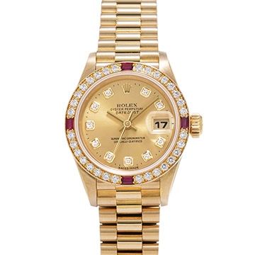 ロレックス デイトジャスト 69068G シャンパン/ダイヤモンド レディース 時計 【中古】【wristwatch】