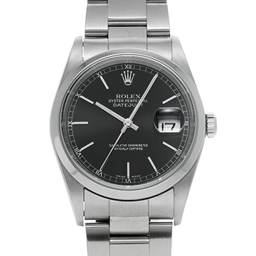 ロレックス デイトジャスト 36 16200 ブラック メンズ 時計 【中古】【wristwatch】