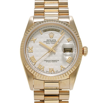 ロレックス デイデイト 36 18238 アイボリーピラミッド メンズ 時計 【中古】【wristwatch】
