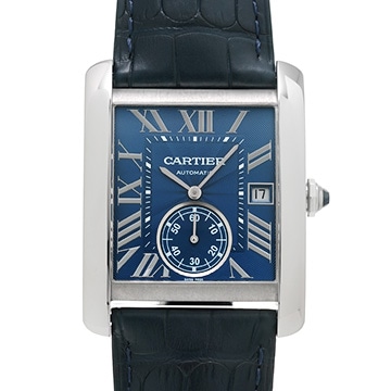 カルティエ タンク MC オートマティック WSTA0010 ブルー メンズ 時計 【中古】【wristwatch】