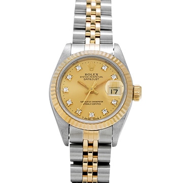 ロレックス デイトジャスト 69173G シャンパン/ダイヤモンド レディース 時計 【中古】【wristwatch】