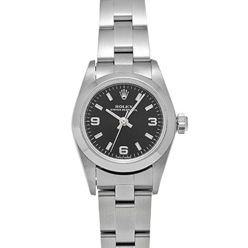 ロレックス オイスターパーペチュアル 76080 ブラック レディース 時計 【中古】【wristwatch】