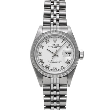 ロレックス オイスターパーペチュアル デイト 79240 ホワイト レディース 時計 【中古】【wristwatch】