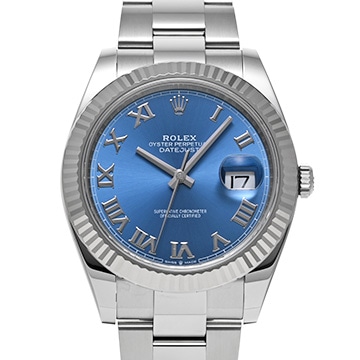 ロレックス デイトジャスト 41 126334 アズーロブルー メンズ 時計 【中古】【wristwatch】