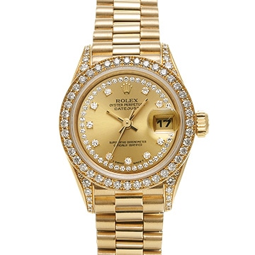 ロレックス デイトジャスト 69138G シャンパン/ダイヤモンド レディース 時計 【中古】【wristwatch】