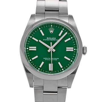 ロレックス オイスターパーペチュアル 41 124300 グリーン メンズ 時計 【中古】【wristwatch】