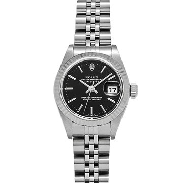 ロレックス デイトジャスト 79174 ブラック レディース 時計 【中古】【wristwatch】