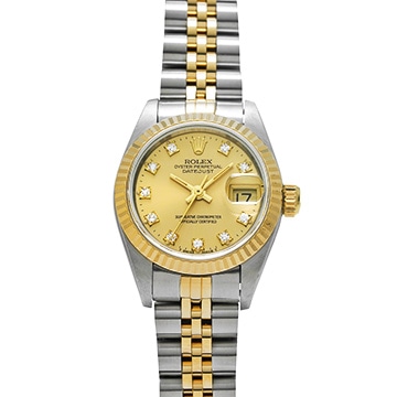 ロレックス デイトジャスト 69173G シャンパン/ダイヤモンド レディース 時計 【中古】【wristwatch】